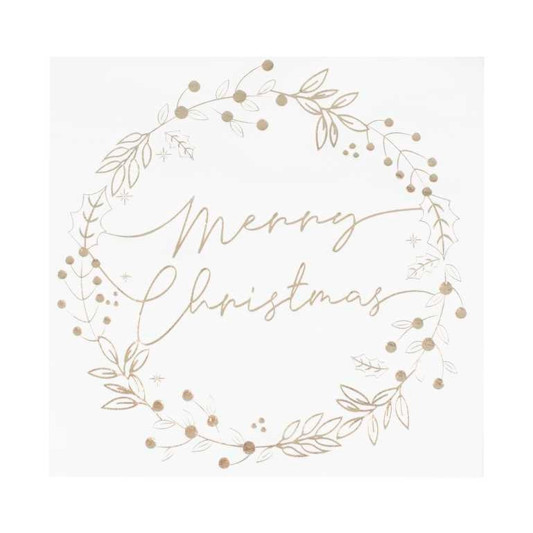 ქაღალდის თეთრი ხელსახოცი Merry Christmas 16ც