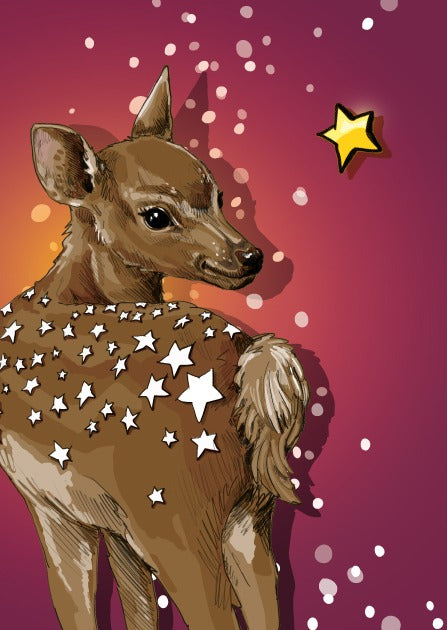 საახალწლო მისალოცი ბარათი შველის გამოსახულებით