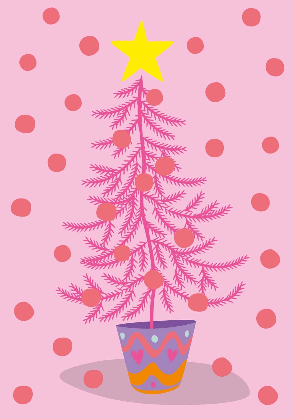 საახალწლო მისალოცი ბარათი საშობაო მცენარე