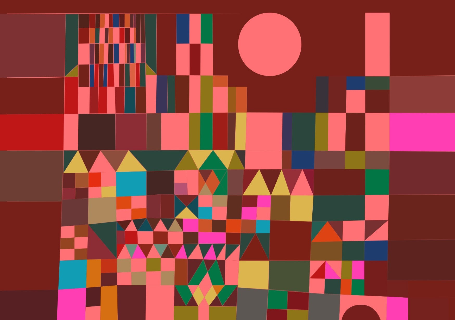 მისალოცი ბარათი castle and sun, Klee