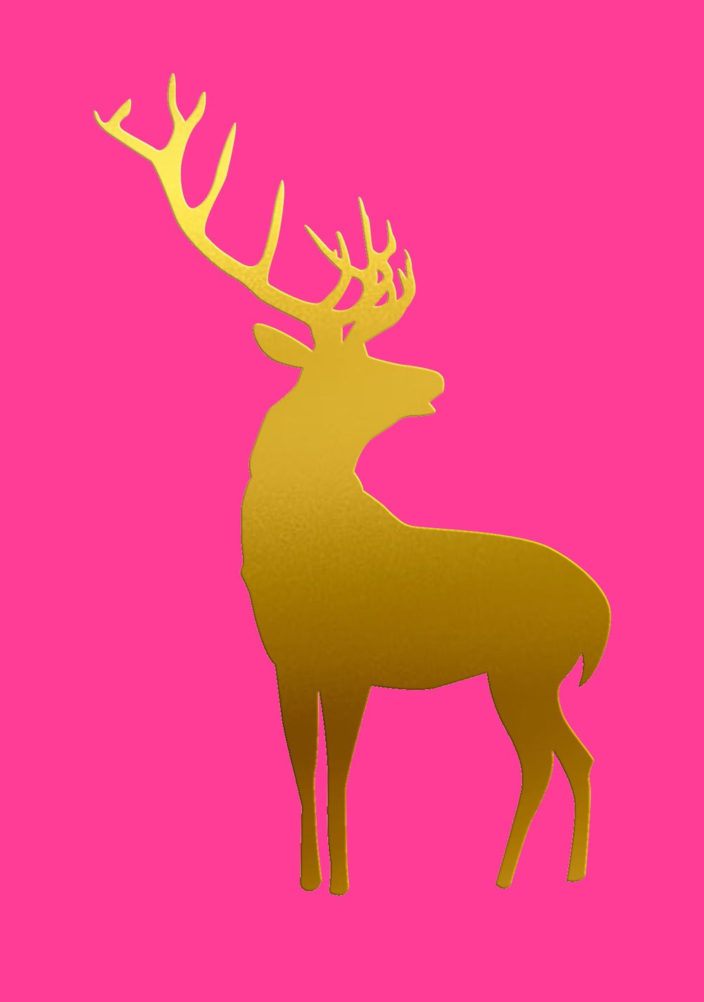 მისალოცი ბარათი ოქროსფერი ირემი