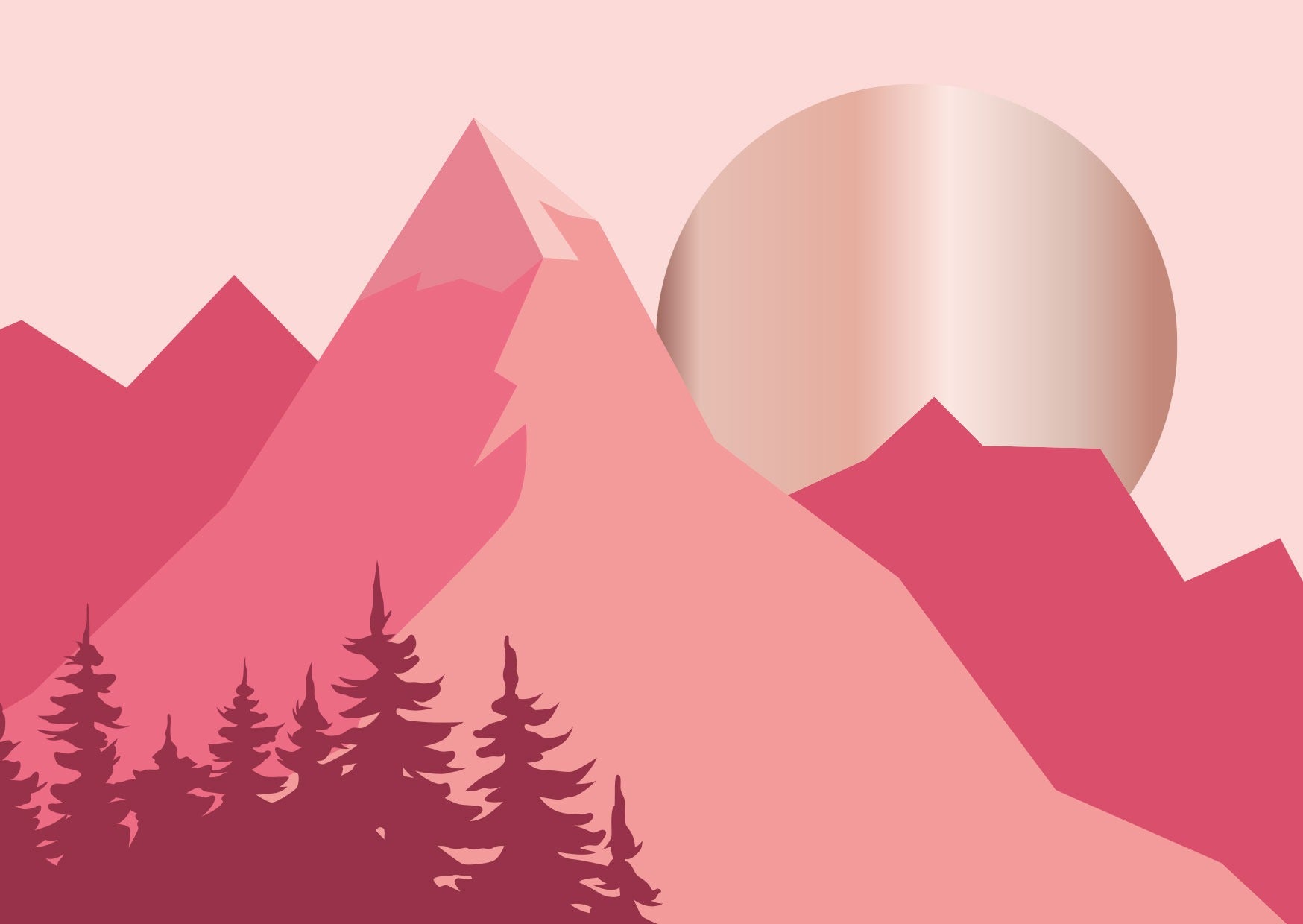 მისალოცი ბარათი pink mountains