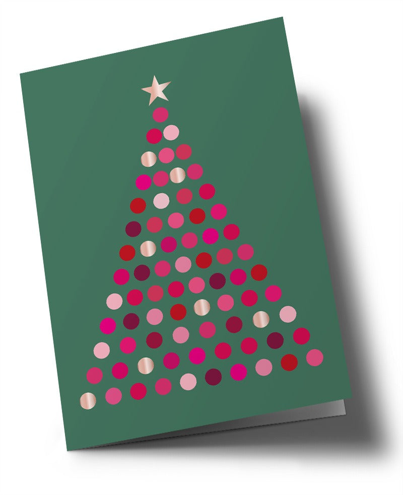 გასაშლელი საახალწლო მისალოცი ბარათი - ბუშტების ნაძვის ხე