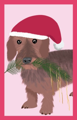 მინი საახალწლო მისალოცი ბარათი St.Claus-Dog