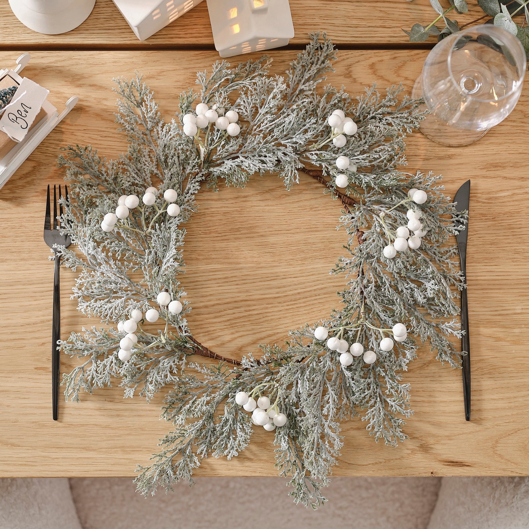 თეფშის დასადები დეკორაცია Snowy foliage with Berries 4ც