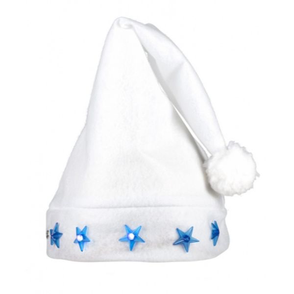 სანტას ქუდი თეთრი ვარსკვლავით Pc. Hat Santa stars white