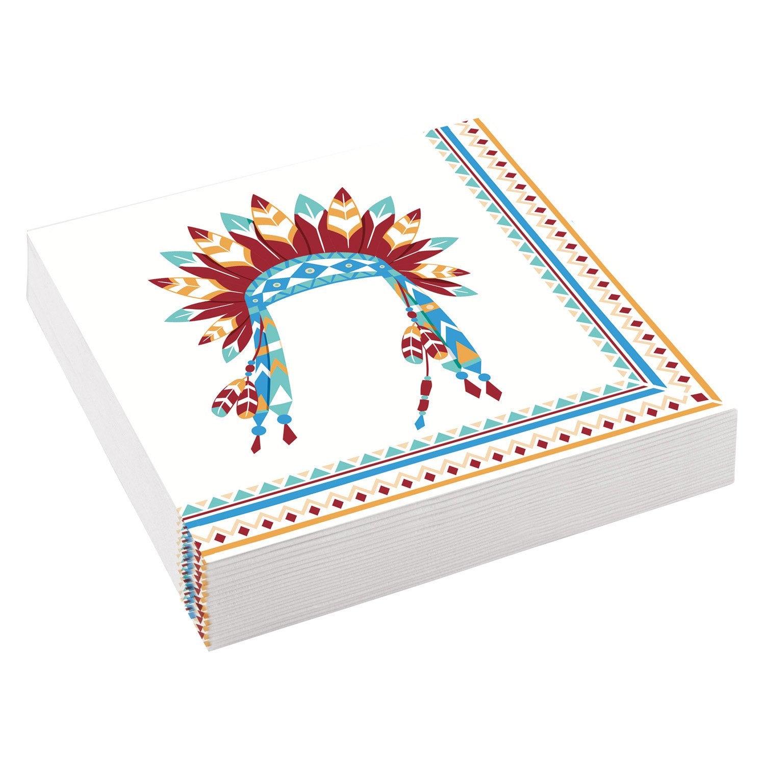Indian napkin 20 pcs 33 x 33 cm/20 Napkins Tepee & Tomahawk 33 x 33 cm