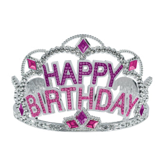 გვირგვინი Happy Birthday პლასტმასის 11.5 სმ x 8.5 სმ