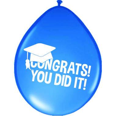 მაგისტრის წვეულების ბუშტები Congrats! You did it! 8ცალი 30 სმ