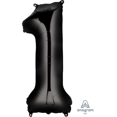 Black foil bubble numbers 86 cm