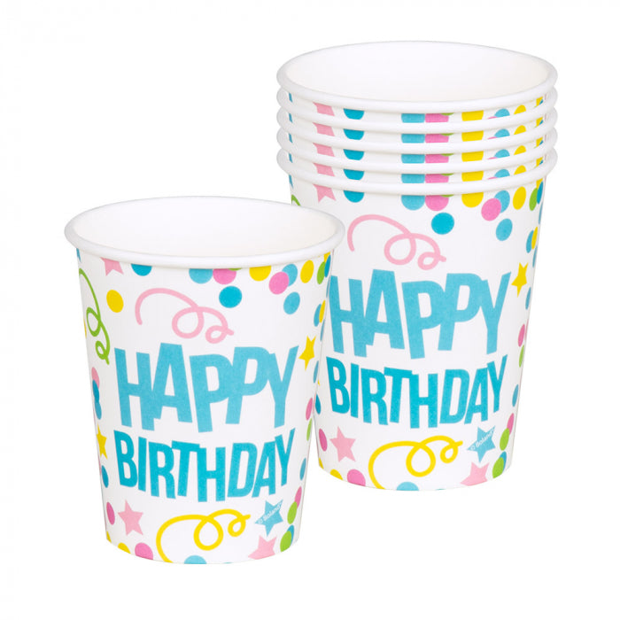 Glass "Happy Birthday" (25 cl) 6 pieces