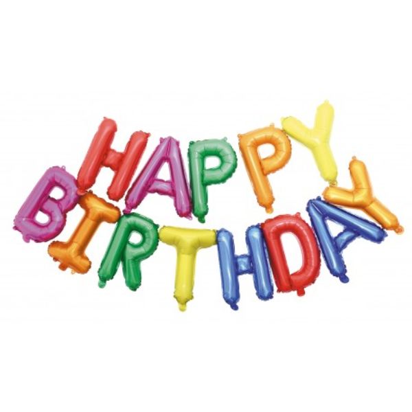 ბუშტების გირლანდა happy BDAY ფერადი