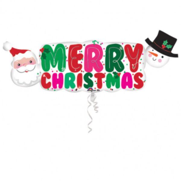 გიგანტური ბუშტი Merry Christmas 104 x40 სმ