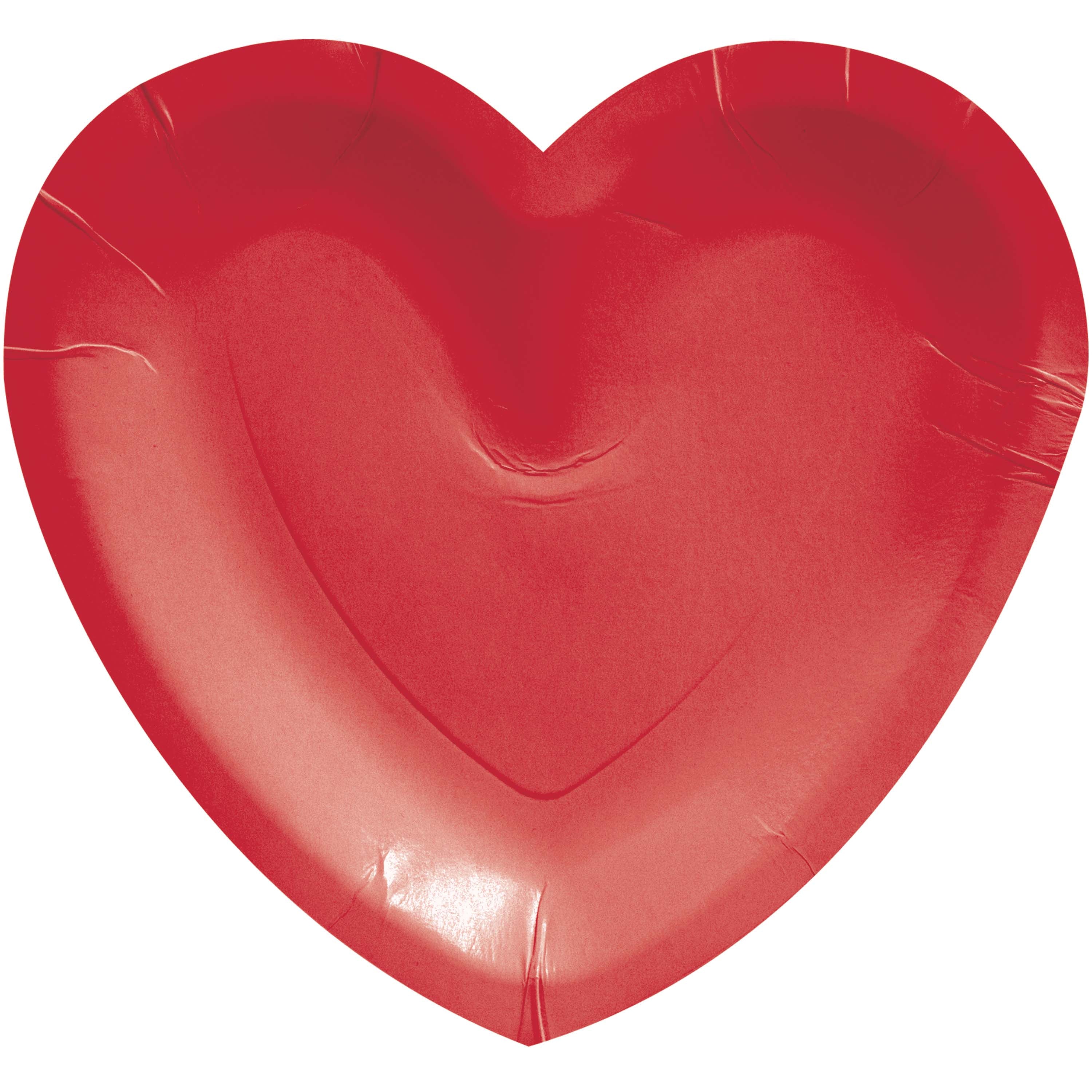 წითელი გულის ფორმის თეფში 8ც