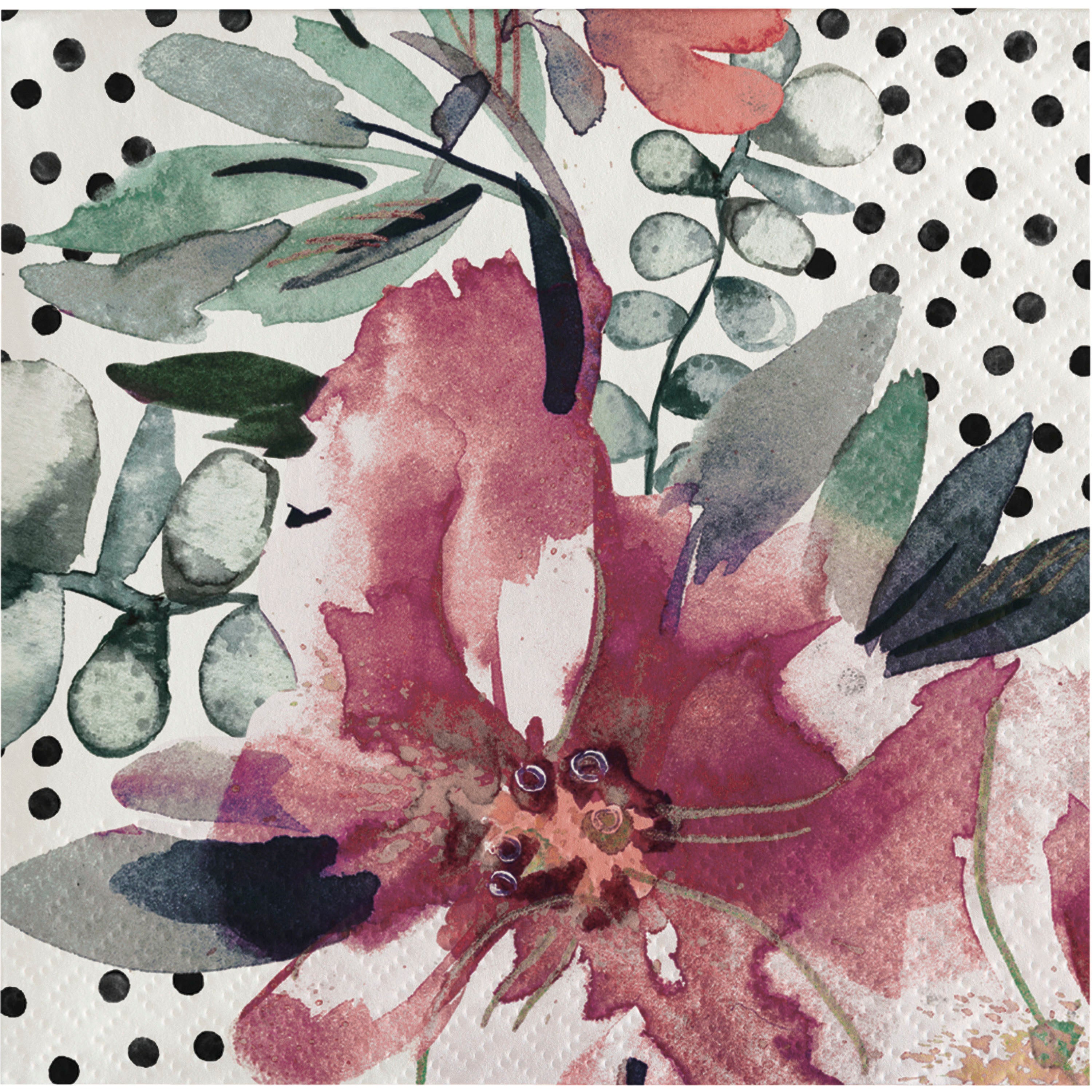 ხელსახოცი ყვავილებით და შავი კოპლებით 24ც