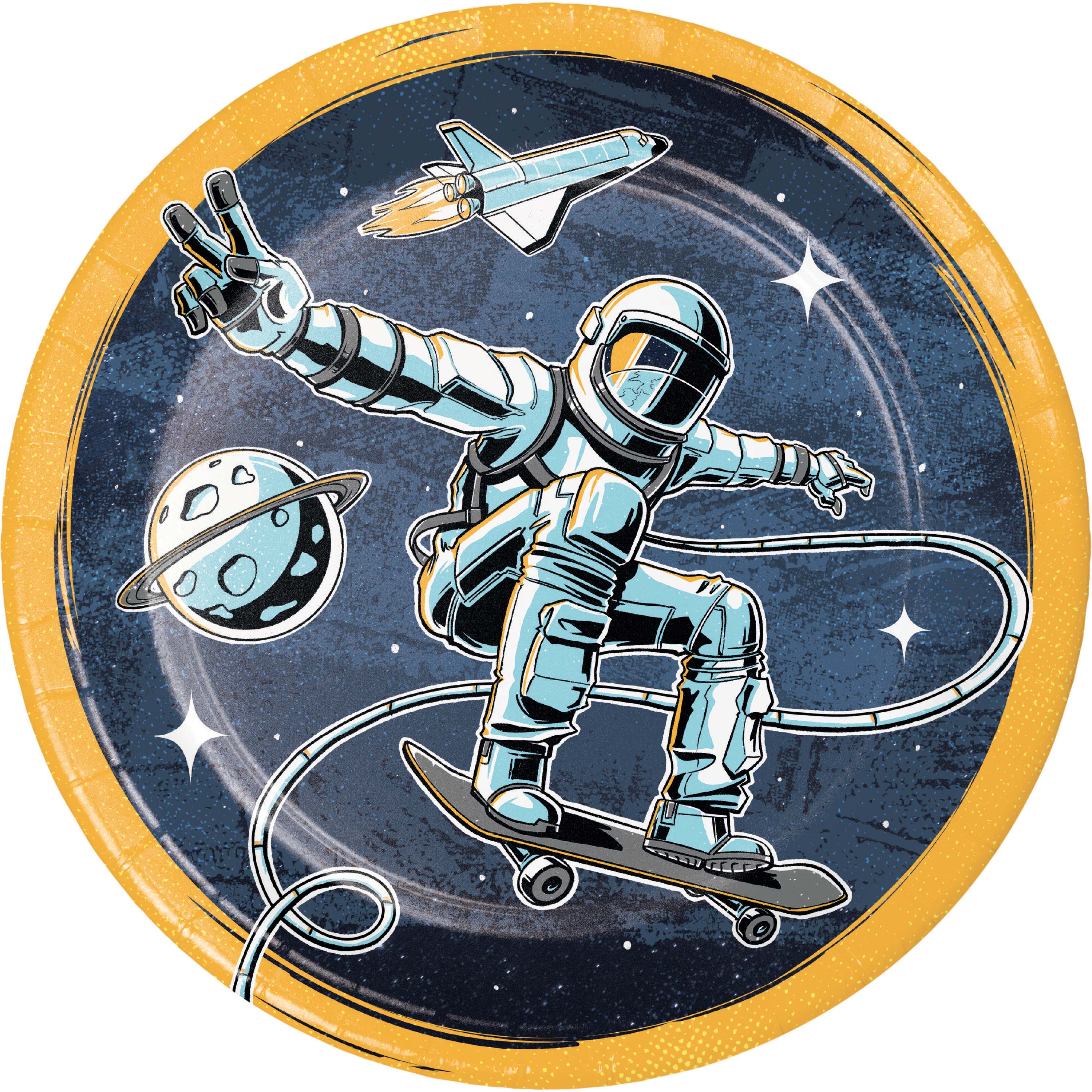 Plate cosmonaut with skate 8 cm 23 cm