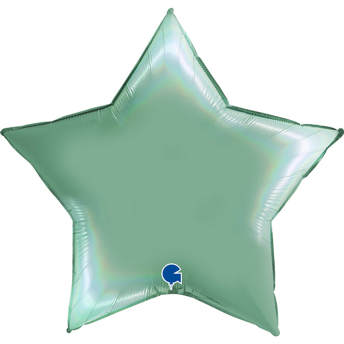 Foil Balloon Star Platinum Tiffany 91 cm