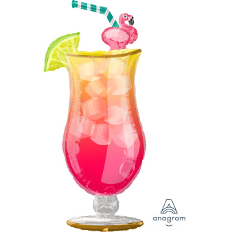 ფოლგირებული ბუშტი Let's Flamingle ტროპიკული კოქტეილი 50 cm x 104 cm