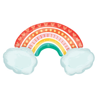გიგანტური ბუშტი რეტრო ცისარტყელა 93 cm x 55 cm