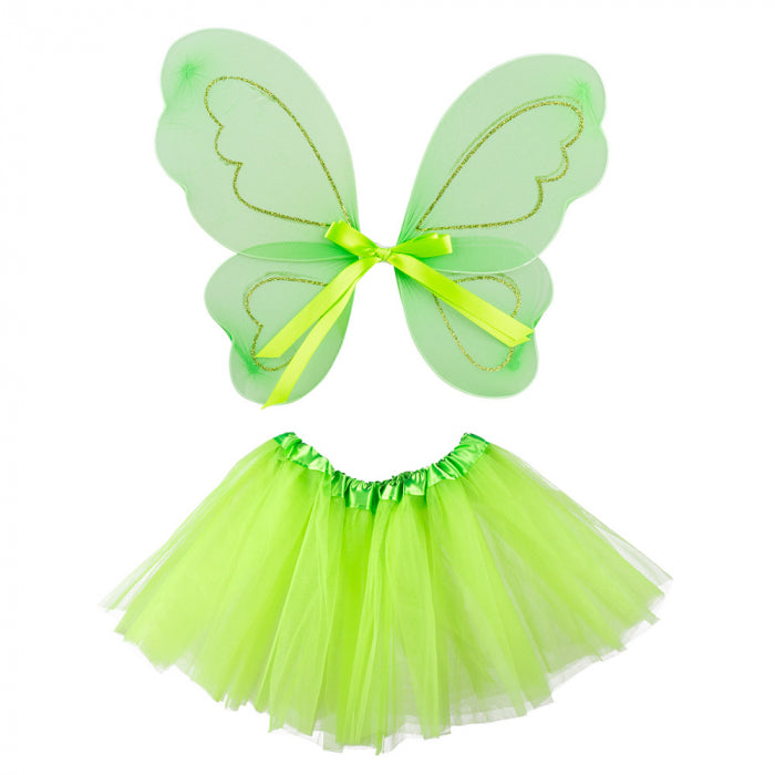 Fairy set green (wings and tutu skirt)