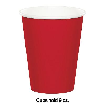 ქაღალდის ჭიქა პასტელური წითელი