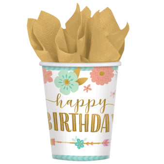 ჭიქა Boho Birthday ყვავილებით 266 მლ 8ც