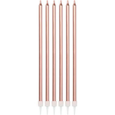 Candle metallic Rose Gold / Bronze 15 cm 16 pcs