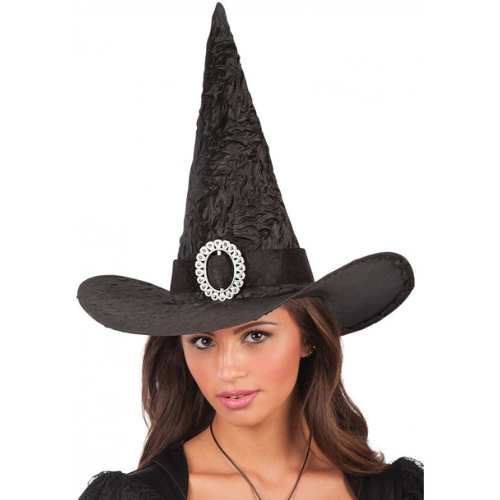 Black magician's hat corrugated 35cm