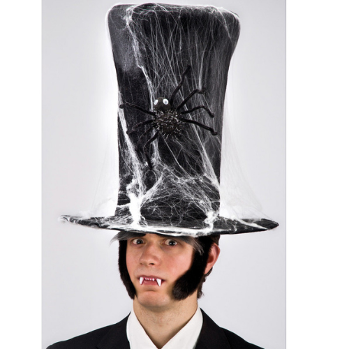 ხავერდის შავი ქუდი ობობას ქსელით (40სმ)