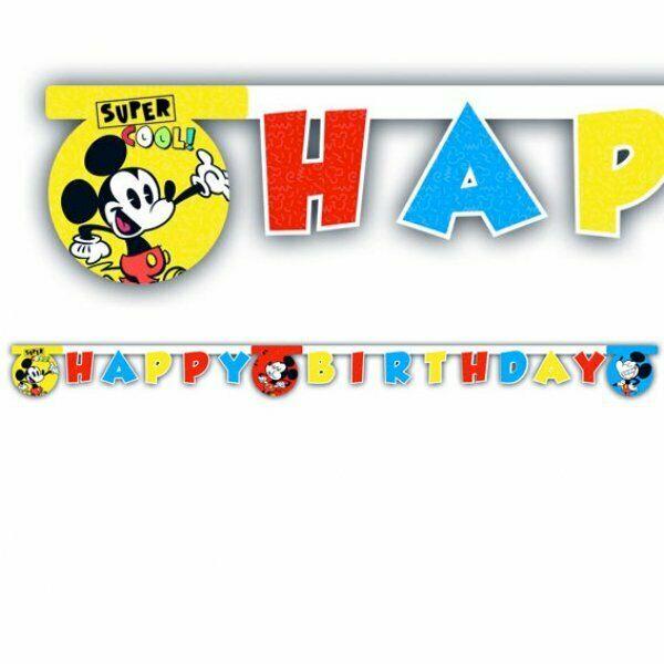 Birthday banner MICKEY SUPER COOL DISNEY