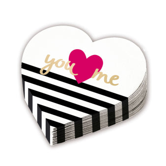 Paper napkin with heart 12 cm 32 cm