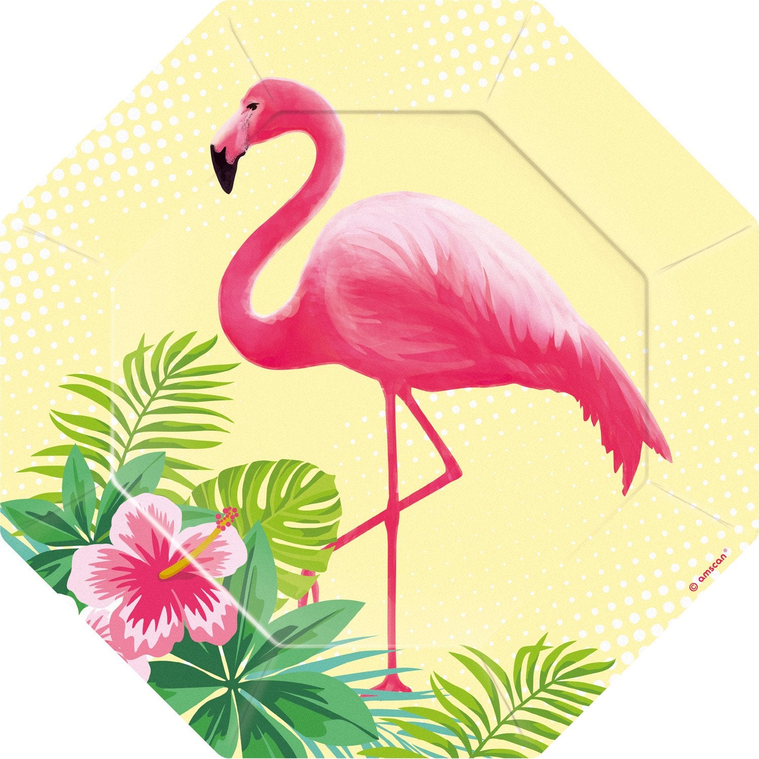 Plate with corners Flamingo summer 18.5 x 18.5 cm 6 pcs