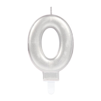 Sparkling silver digit candles