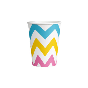 Glasses Rainbow Chevron 250 ml 8 pcs