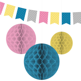 Decoration set (1 flag-banner, 3 decorations)