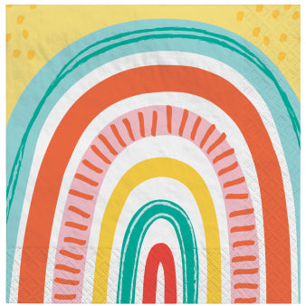 Party napkin "Retro Rainbow" 16 pcs 33x33 cm