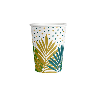 Paper cup with leaves 8 pcs 250 ml