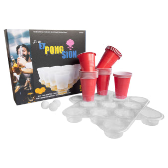 თამაში დასალევად Beer Pong (22ც ჭიქა და 4ც ბურთი)