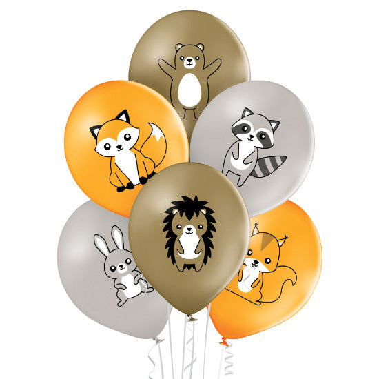 Latex balloons forest animals 6 pcs