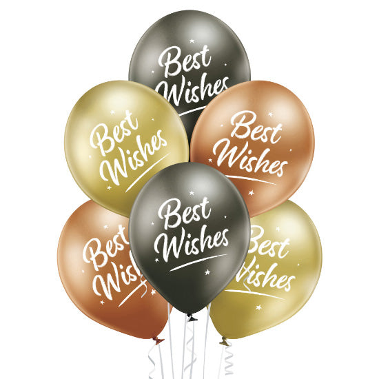 chrome latex balloon best wishes 6 pcs