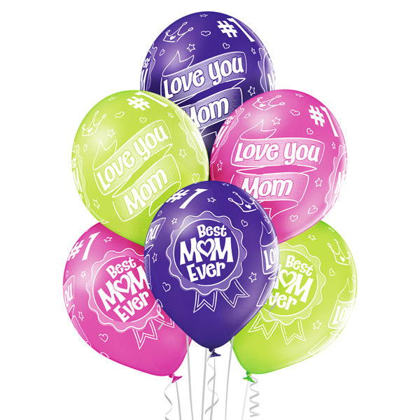 ბუშტების თაიგული Best Mom Ever 6ც /Best Mom Ever 6pc