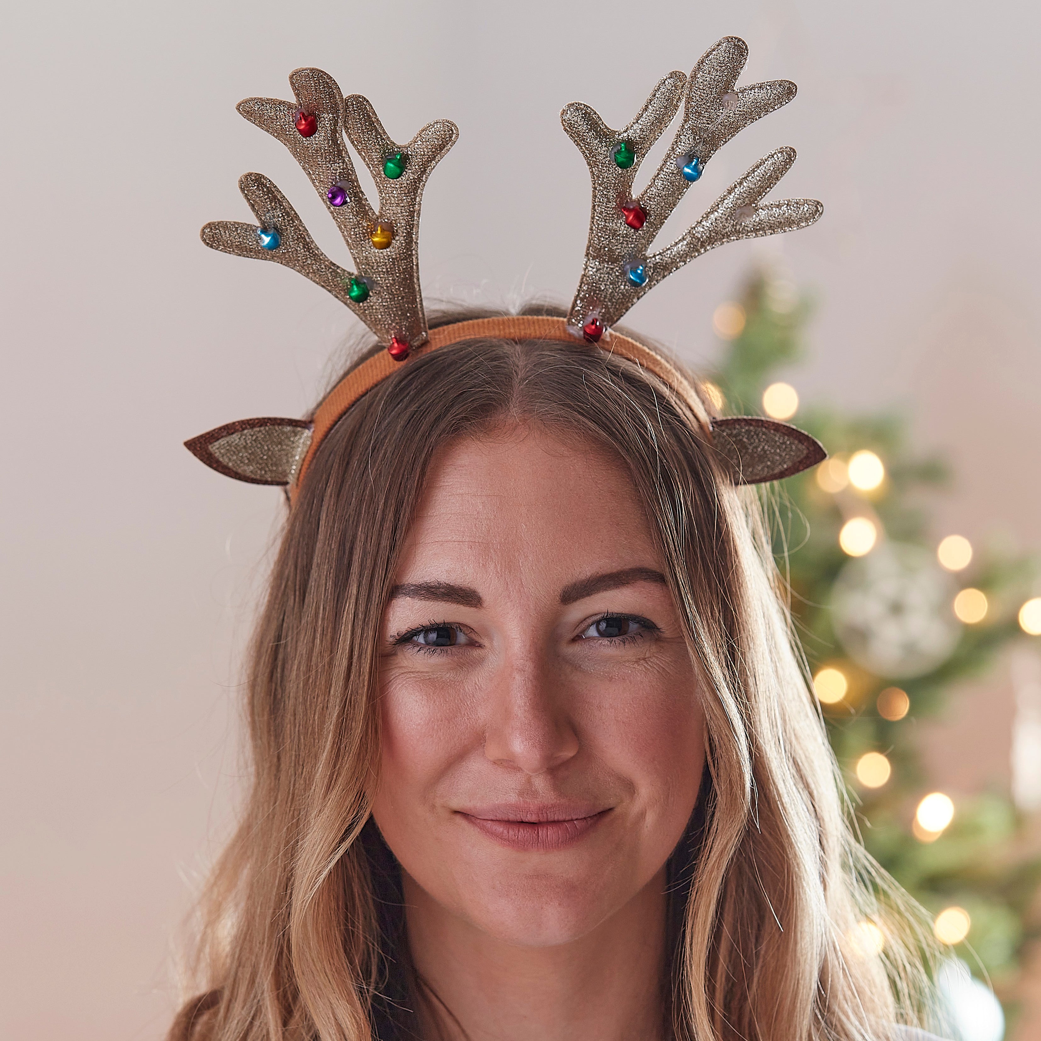 Christmas abadok reindeer with colorful bells