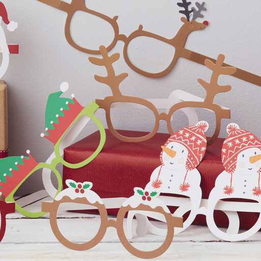 New Year's funny paper glasses 8 pcs