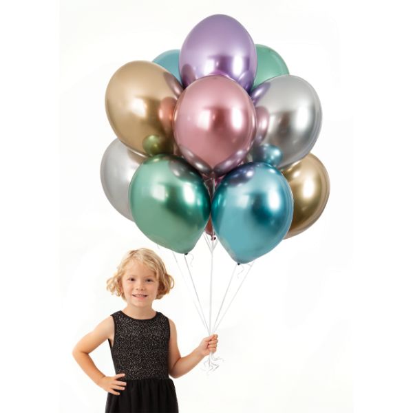Bunch of chrome balloons 10 pcs