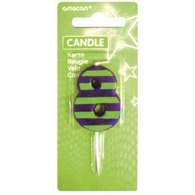 დაბადების დღის ზოლიანი სანთელი ჩხირზე 8