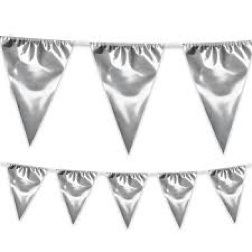 Flag-banner silver (45 x 30 cm) (10 m)