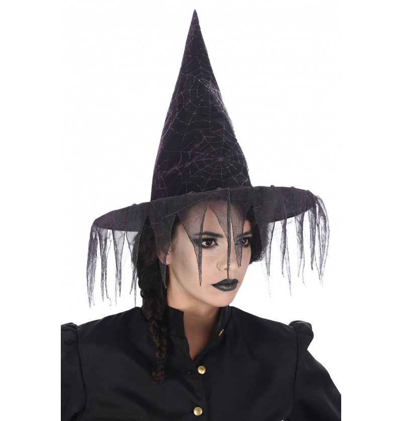 Witch hat with spider webs
