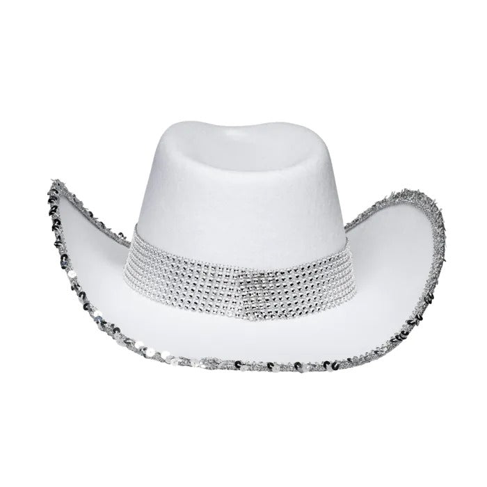 White cowboy hat Bride