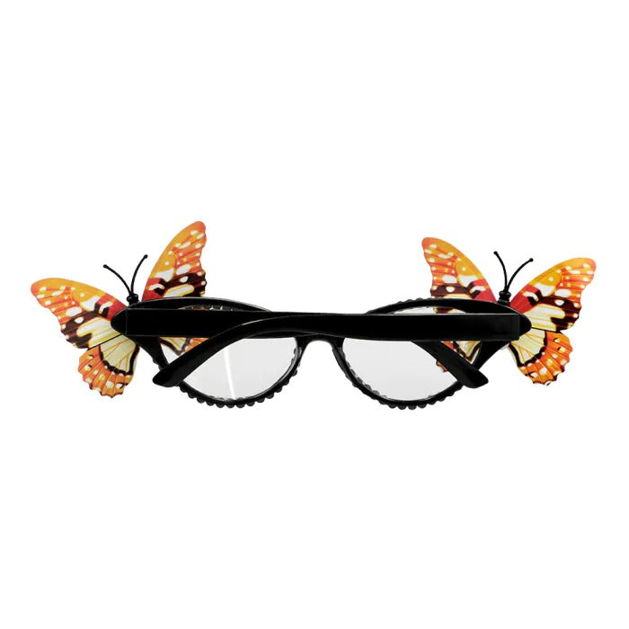 Party glasses with colorful butterflies