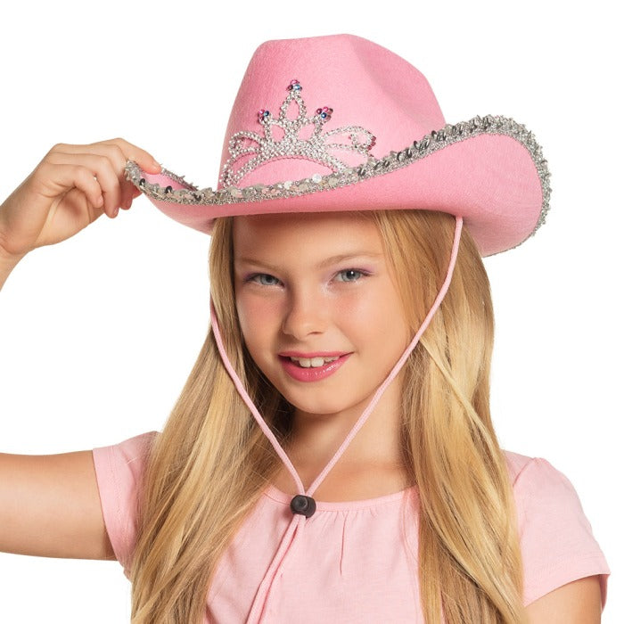 Pink cowboy hat with glitter
